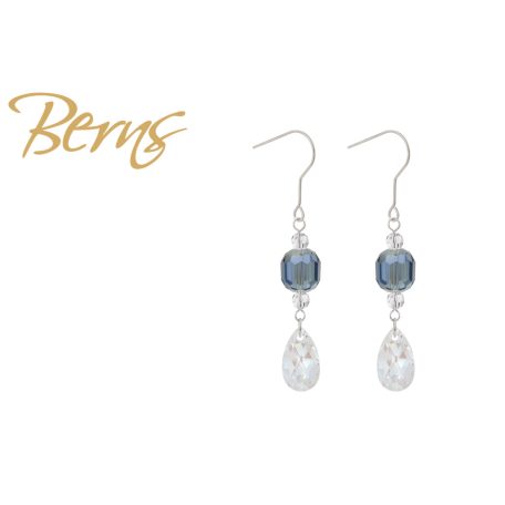 R34466 EARRINGS MIDNIGHT BLUE SS