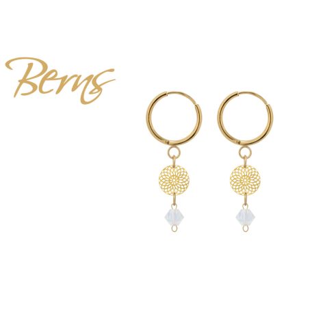 R34474 EARRINGS FLORIN WH.OPAL.SH GO