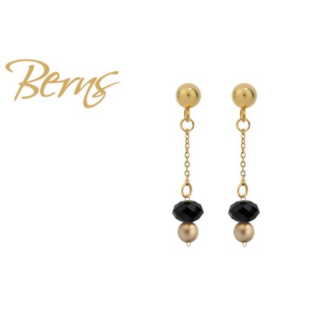 R34497 EARRINGS MIRIANA VGOLD-JET GO
