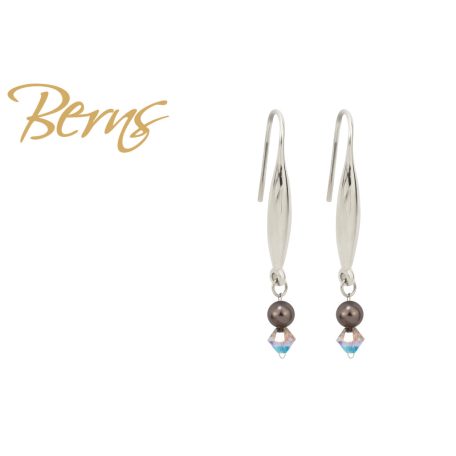 R34504 EARRINGS BLESSING BROWN SS