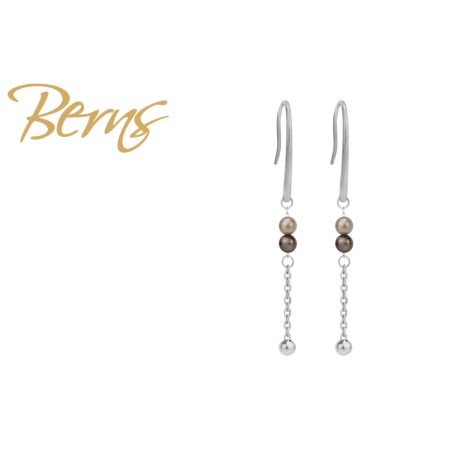 R34531 EARRINGS PEARLINA LATTE SS