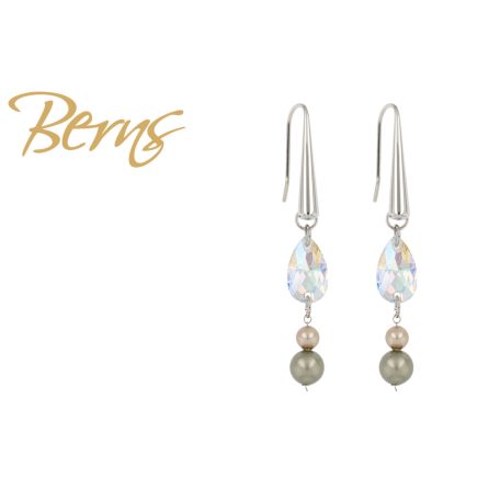 R34600 EARRINGS ESSENCE PGREEN-CRY.SH SS