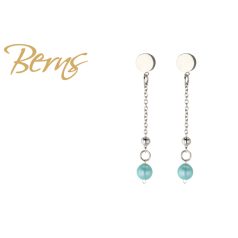 R34618 EARRINGS PEARLETTE LTTURQUISE SS