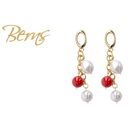 R34640 EARRINGS SORELLA RED&WHITE GO