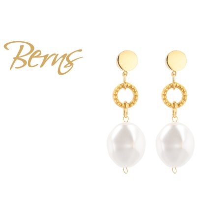 R34698 EARRINGS PEARLIS WHITE GO
