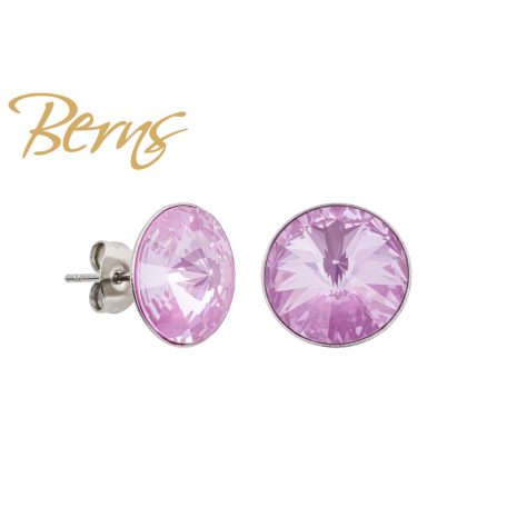 R34703 EARRINGS GALAXY L-PPURPLE 12MM SS