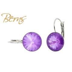 R34710 EARRINGS FR. GALAXY I-EVIOLET 12MM SS