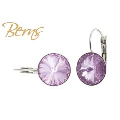 R34713 EARRINGS FR. GALAXY L-PPURPLE 12MM SS