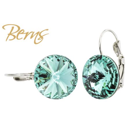 R34723 EARRINGS FR. GALAXY CARIB.GREEN 14MM SS