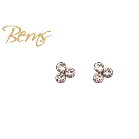 R34754 EARRINGS FLORAL-3 CRY SS