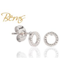 R39010 EARRINGS CLEAR  ROUND W. DOTS SS