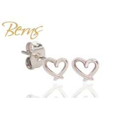 R39020 EARRINGS CLEAR  HEART BOW SS